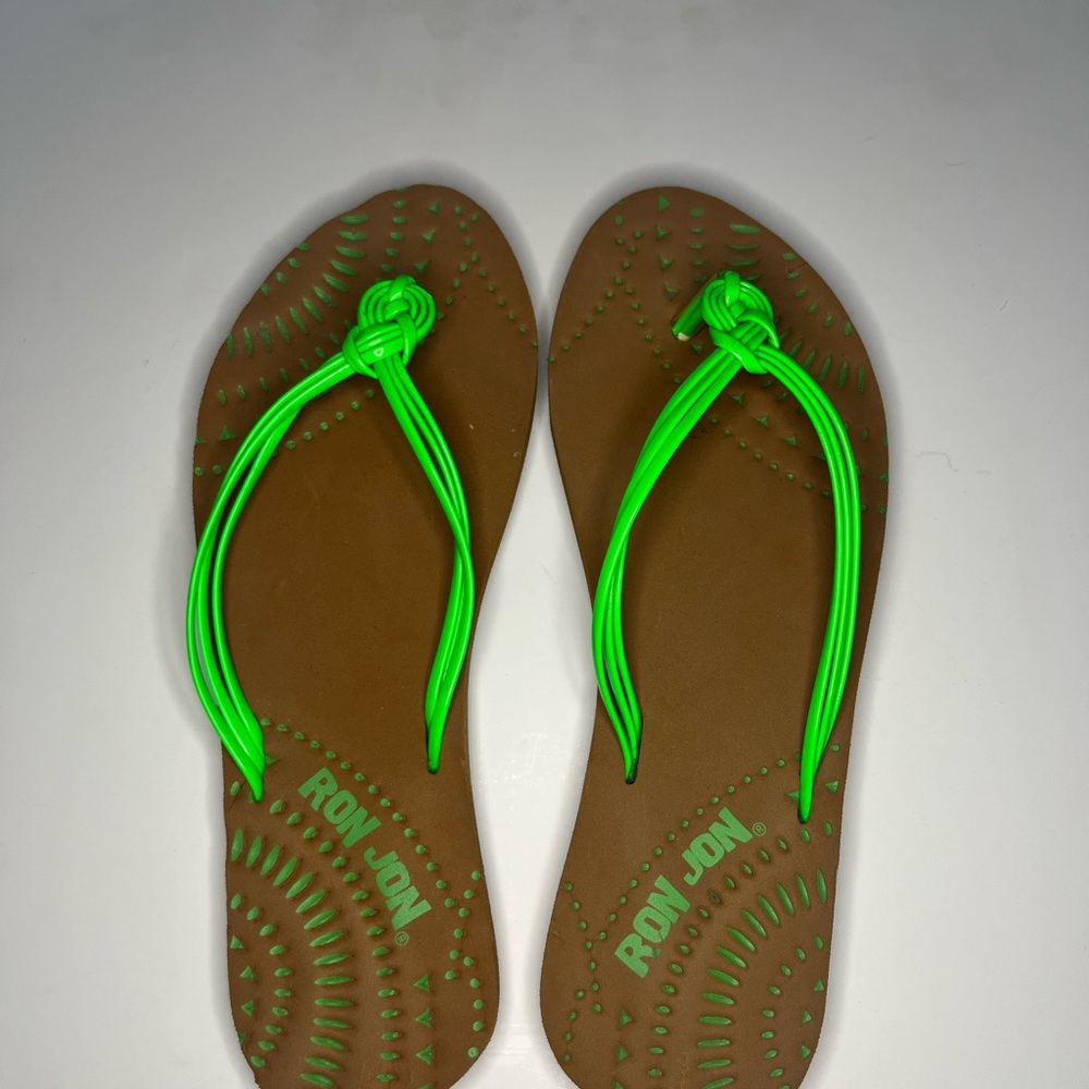 Ron Jon Green and Brown Sandals Casual Beach Style - NWOT